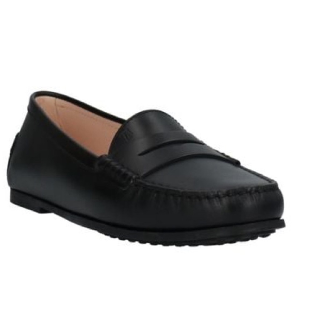 Tod’s Blue Pebbled Leather Penny Loafers Size 38 Classic Slip On Flats Luxury - Picture 13 of 15